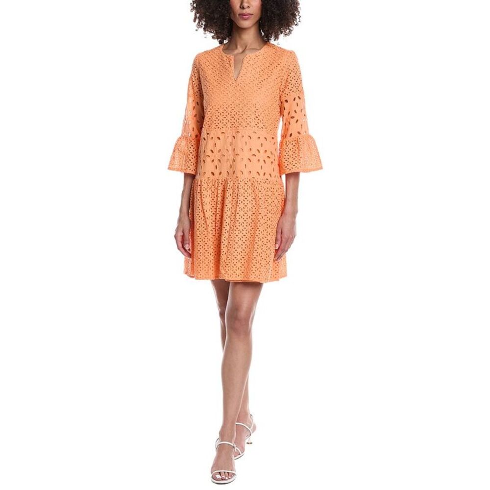 Tyler Böe Womens  Ingrid Eyelet Mini Dress, Orange